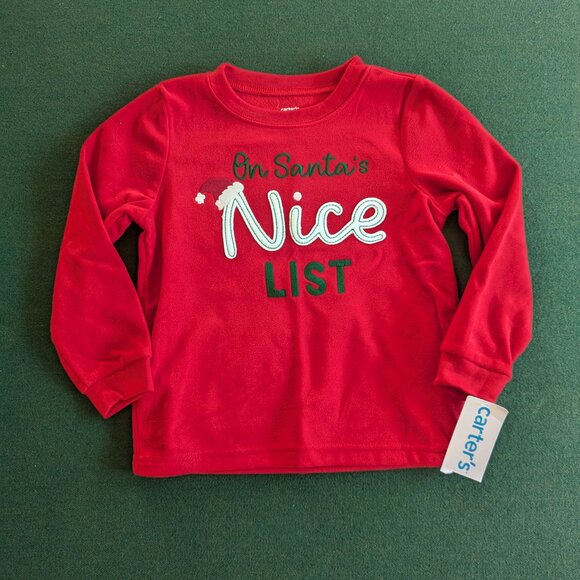 NWT Carter's Boy's Christmas Fleece Pajama Set Size 4T 💙 - Picture 2 of 7